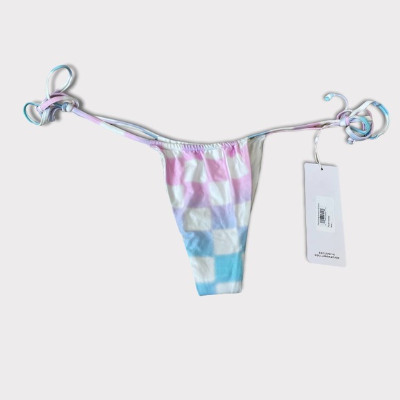 Frankies Bikinis ALO X Tia Bottom Pastel Checkers L NWT - Picture 7 of 12